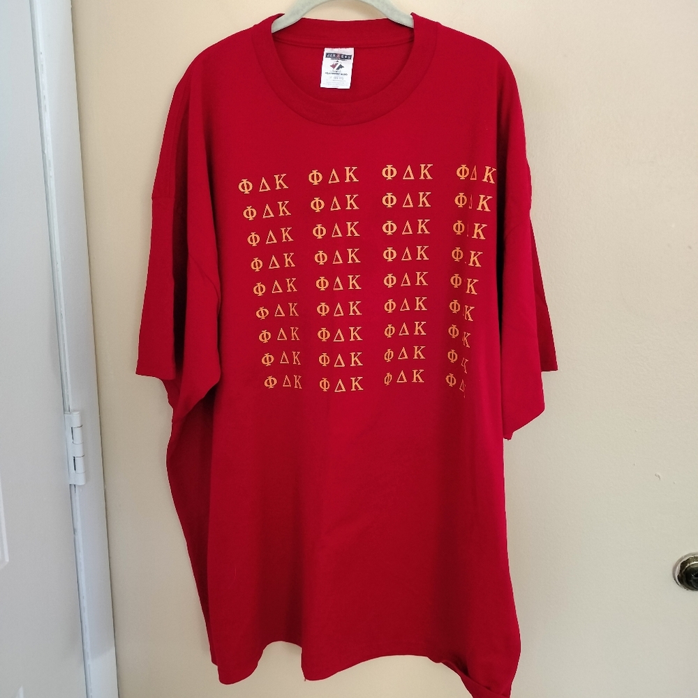 Jerzees Heavyweight PHI DELTA KAPPA sorority red Tee T shirt 4X School College